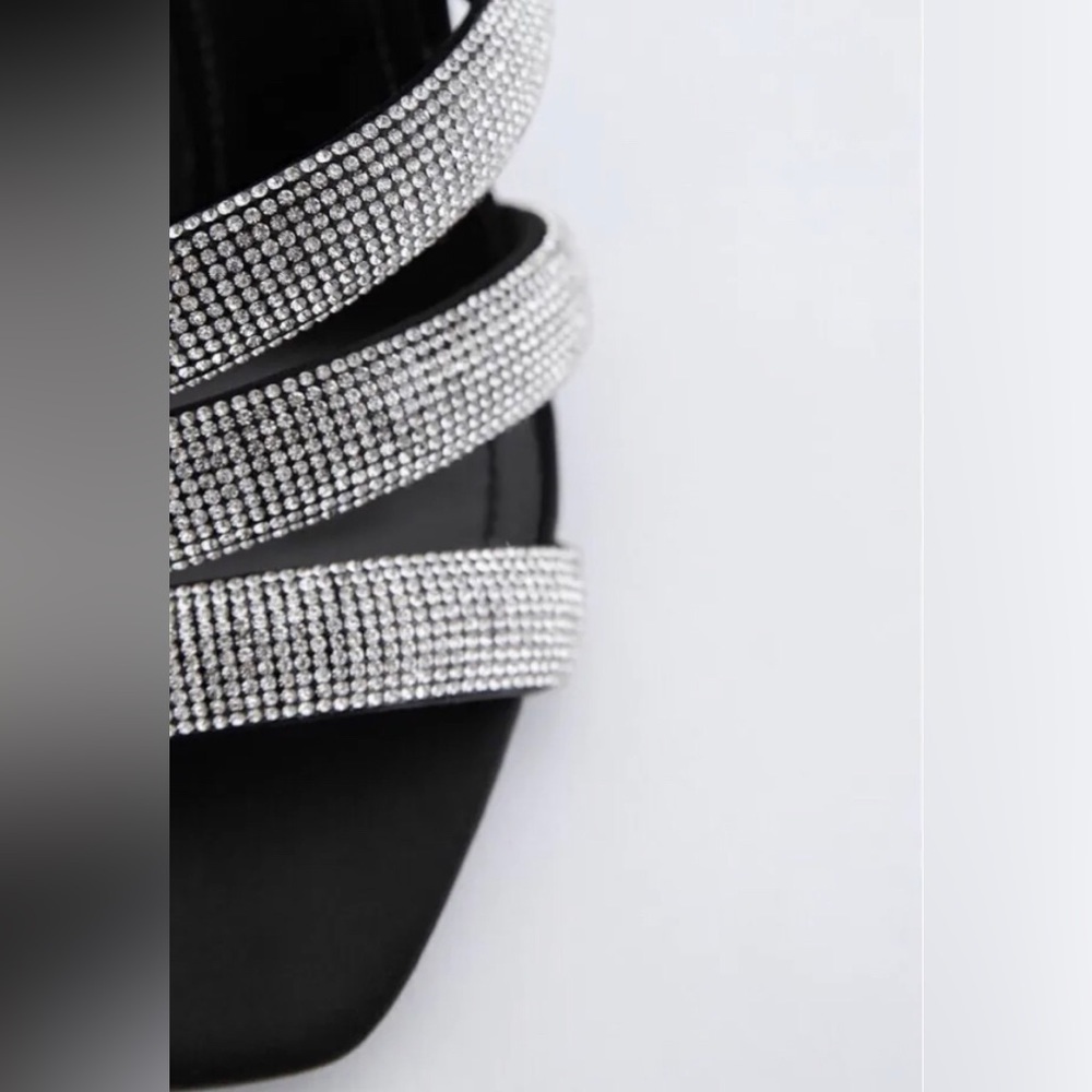 NWT ZARA Sparkly Strap Heeled Sandals Gorgeous Elegant Size 6.5​​​ - Picture 6 of 6